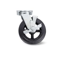 Колеса большегрузные поворотные с тормозом обрезиненые