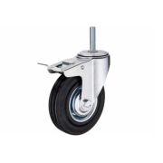 Колесо поворотное SCtB 93 75 мм резина с болтом и тормозом (F)