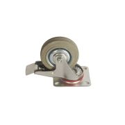 Колесо поворотное серая резина SCB 42 f 100 мм с тормозом