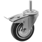 Колесо поворотное SCtB 97 85 мм резина с болтом и тормозом (F)